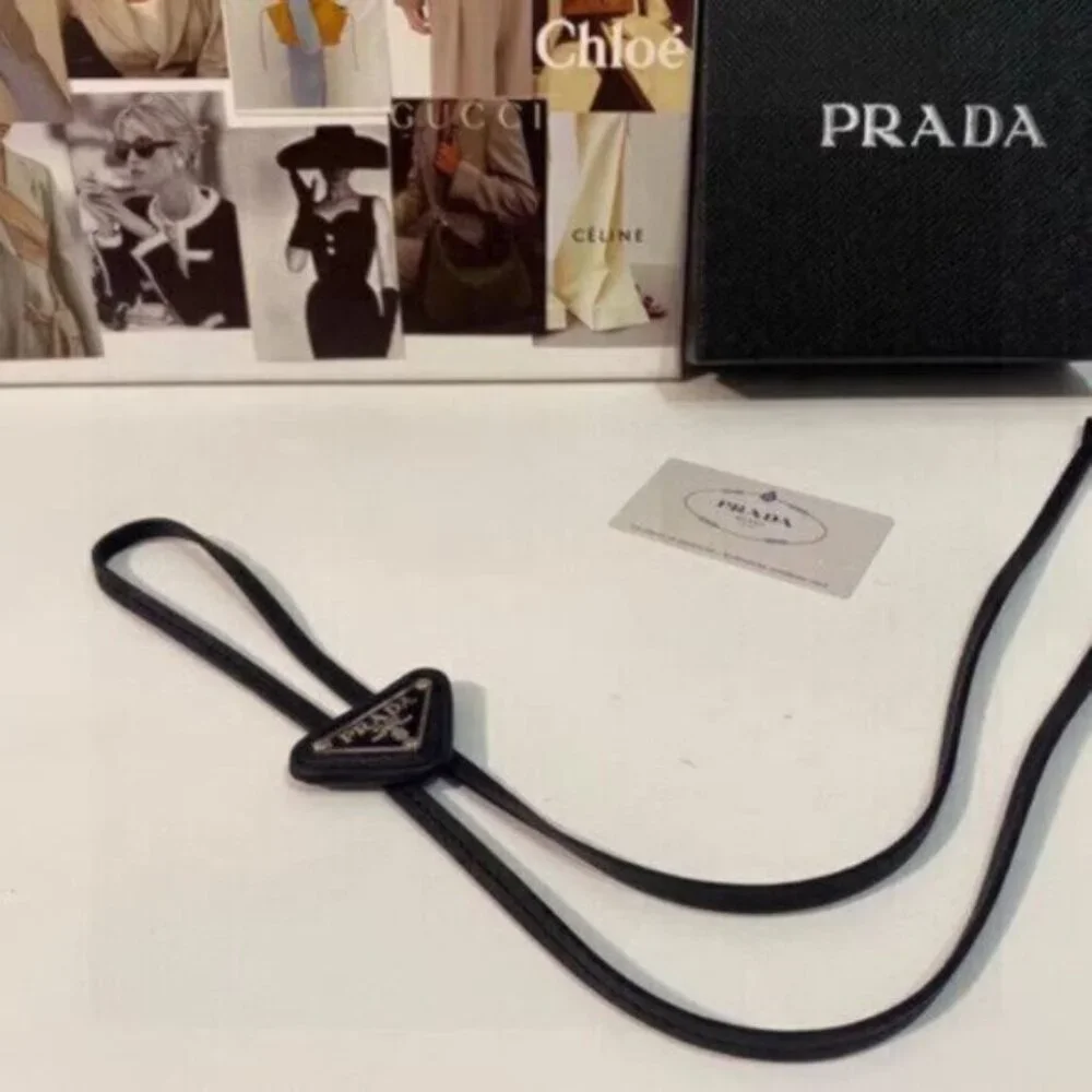 New Prada Saffiano Leather Bolo Tie Unisex✨🎁 - Picture 5 of 7
